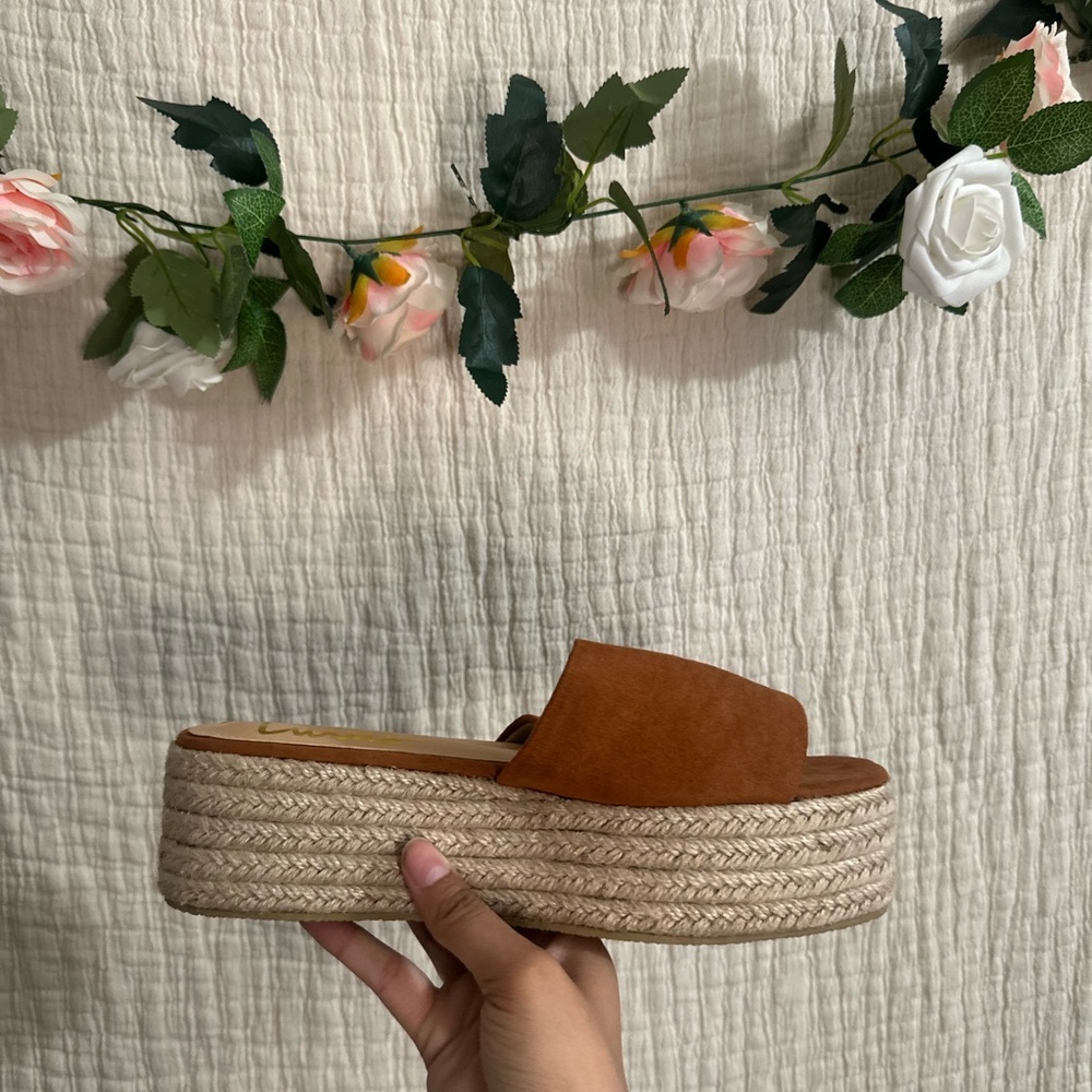 Lulus new in box Brown Platform Espadrille Sandals - Picture 2 of 5